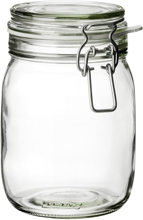 IKEA Jar Has Airtight Locking Lid Gasketed Aroma Protector A Quality 1 Lt 17x12 Cm
