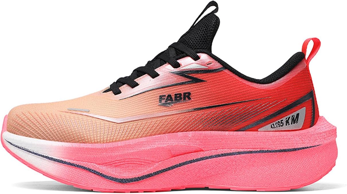 Carbon Plate Marathon Running Racing Shoes for Men and Women,Stable Support Shock-Relief Ultra-Light TPU Outsole Rebound Sneakers