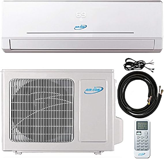 9000 Btu 22.5 SEER Ductless Mini Split Air Conditioner Heat Pump System 208-230 Volt with 15ft Kit (9000 Btu)
