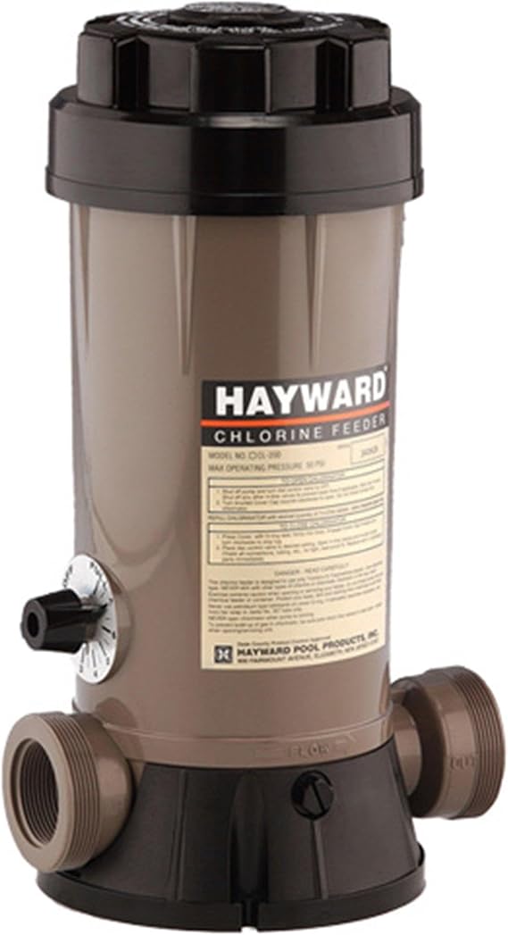 Hayward CL200EF in-Line Automatic Chlorine Feeder, Offline Pool Chlorinator and Chlorine Dispenser, Up to 9 lb Capacity, for In-Ground Swimming Pools