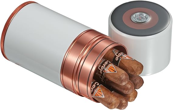 Visol Products Visol Big Joe White Lacquer & Copper Travel Humidor