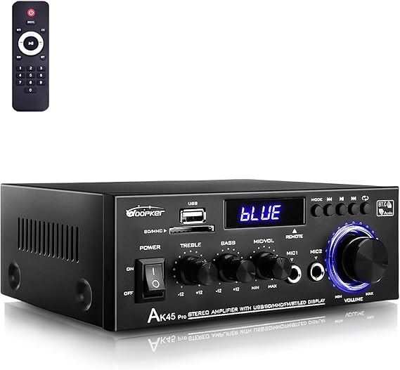 WOOPKER AK45Pro Stereo Audio Amplifier,400W 2Channel Bluetooth 5.0