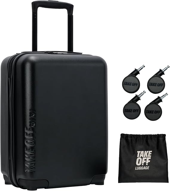 TAKE OFF 16 Inch Personal Item Suitcase MINI Removable Wheels Underseat Bag