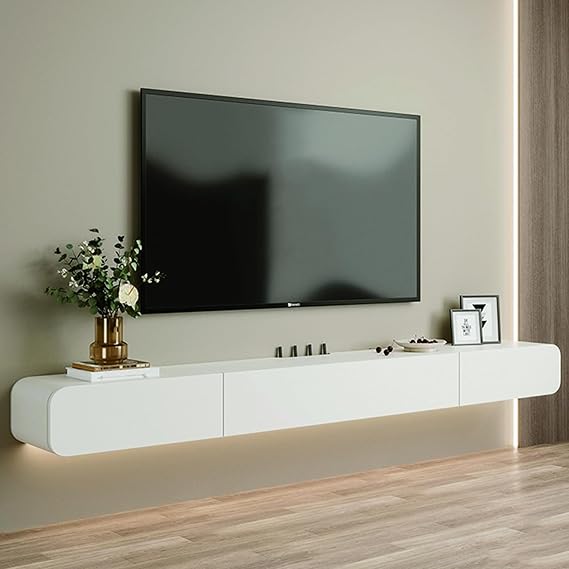 Solid wood Floating TV Stand, With 2 drawers floating tv cabinet, Floating tv unit wall mounted, completely assembled living room wall mounted tv unit