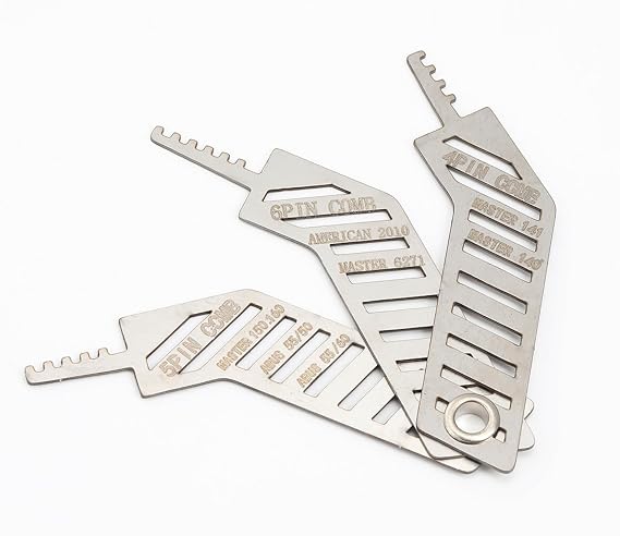 Portable Stainless-Steel Locksmith Lock Pick Comb; Universal Professional Grade Lockpick Tool Kit