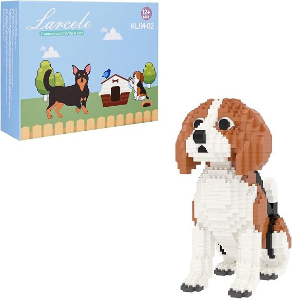 Larcele Micro Building Blocks Set, DIY Mini Building Toy Bricks for Age over 12 Years, 964 Pieces KLJM-02 (Beagle)
