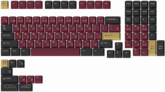 Drop + Redsuns GMK Red Samurai Keycap Set for Full-Size Keyboards - Compatible with Cherry MX Switches and Clones (1800 Layout 113-key Kit)