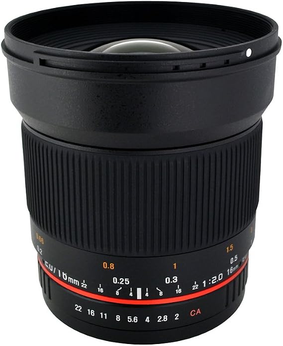 Rokinon 16M-M 16mm f/2.0 Aspherical Wide Angle Lens for Canon M-Mount