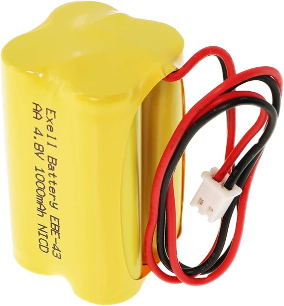 4.8V 1000mAh Exell Emergency Lighting Battery for Emerlight Daybright BL93NC487, E-conolight E-XP2RBW, Emergi-lite BL93NC487, Emerlight BL93NC487, ANIC1117, Unitech Systems D-AA500 CUSTOM-43