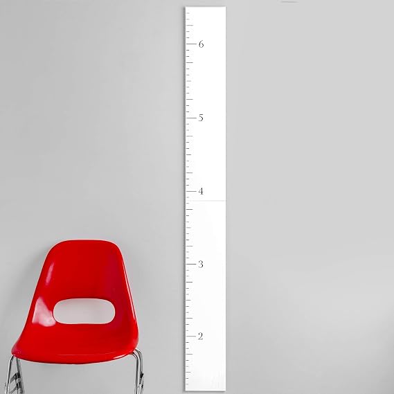HEADWATERS STUDIO Wooden Growth Chart for Wall - Size Height Chart for Kids, Growth Measuring Board and Kids Height Wall Chart, Growth Chart for Kids, Height Chart for Wall - Modern White (63"x6.7")