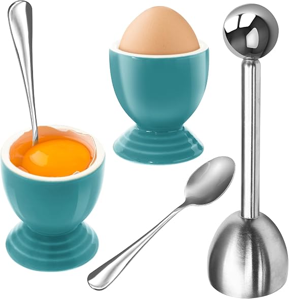 Soft Boiled Eggs Cups Set Colorful Caribbean