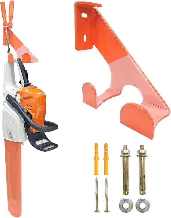 Chainsaw Hanger Chainsaw Holder Heavy Duty Chainsaw Wall Mount Garage Organization Shed Organizer Chainsaw Accessories Chainsaw Rack with Protective Pad (1 PACK)