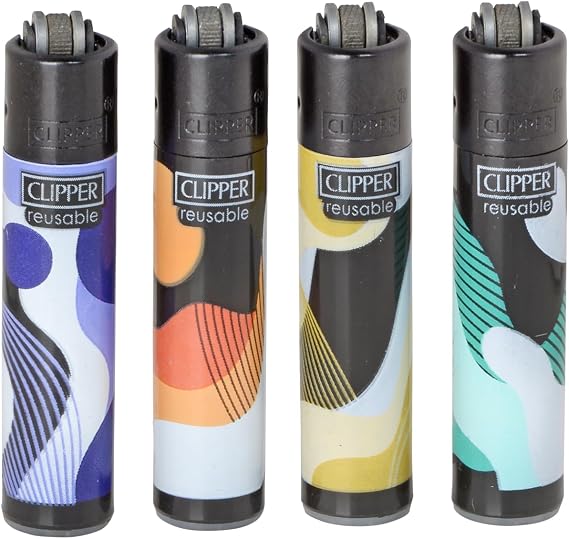 Clipper Micro Reusable Lighters - 4 Pack - Micro Silouettes 4 Design