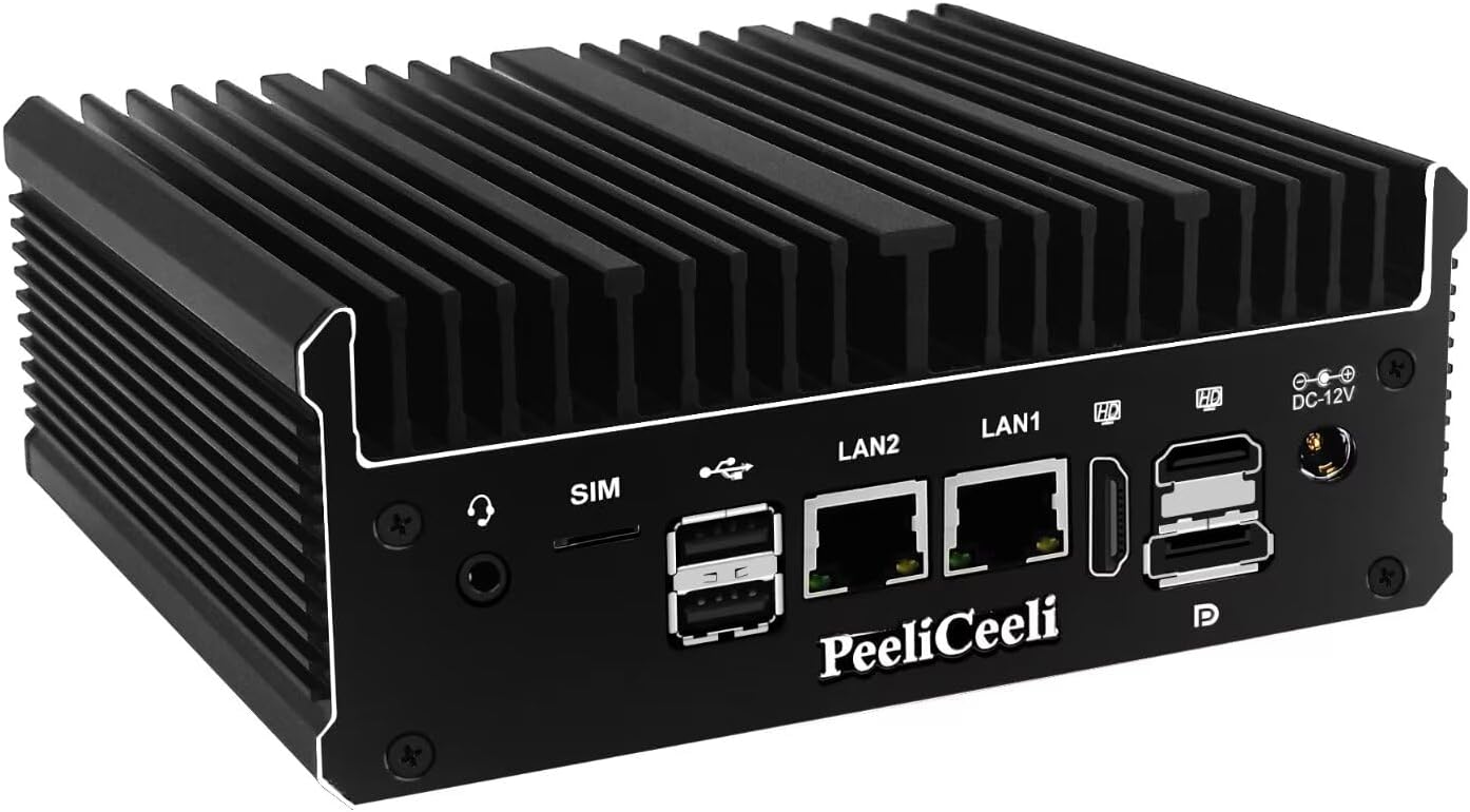 Industrial Mini PC 12th Gen Celeron J6412, Fanless Embedded Computer, NO RAM, NO Storage, NO System, Dual i226V 2.5GbE LAN, 2 x RS232 COM, WiFi5/BT4.2, 3 Display
