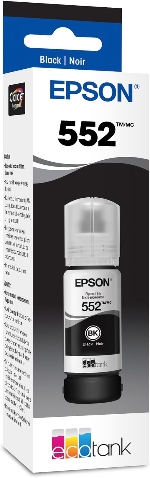 EPSON 552 EcoTank Ink Ultra-high Capacity Bottle Black (T552020-S) Works with ET-8500, 8550