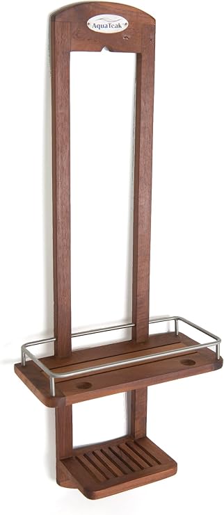 AquaTeak The Original Moa Small Teak Shower Caddy