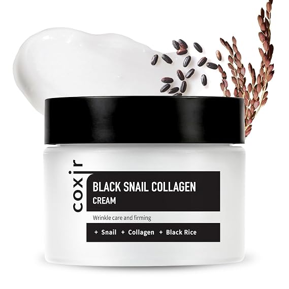 coxir Black Snail Collagen Cream, Korean Snail Mucin, 1.69 fl.oz