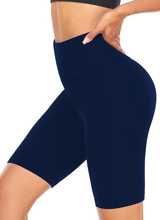 FULLSOFT 8" High Waisted Biker Shorts for Women-Tummy Control Athletic Workout Running Yoga Gym Dance Shorts