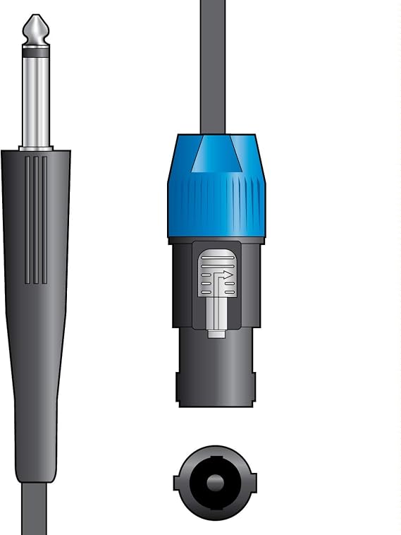 Citronic Classic Speaker Lead 6.3mm Mono Jack Plug to Speaker Plug Male Jack to SPK Durable High-Quality Speaker Cable for Reliable Sound Connection 6.0 Metre