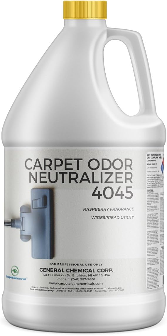 Carpet Odor Neutralizer 4045: Concentrated Absorber, Deodorizer & Eliminator - Long-Lasting Freshness Raspberry Scent - Professional Grade Multi-Surface Application - 1 Gallon Jug