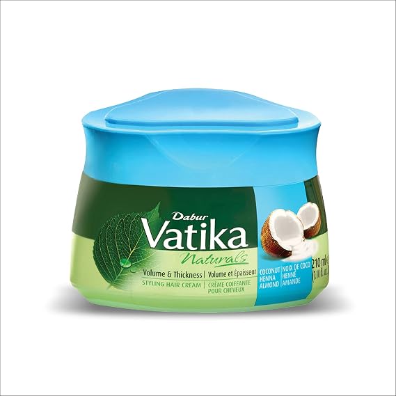 Vatika Naturals Styling Cream- Coconut Hair Cream for Long Curly Hair 210ml