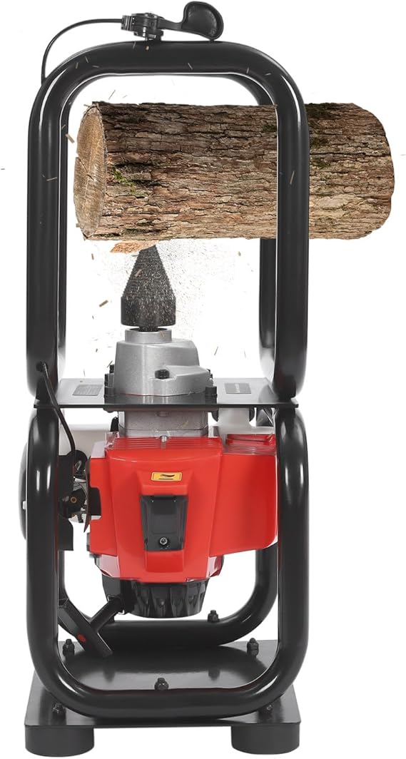 Gasoline Wood Splitter,64CC 2-Stroke Air Cooling Gas Powered Firewood Splitter with 0.4Gal Fuel Tank,2500W Manual Petrol Log Splitters Firewood Splitting Machine, for 9.4In-Diameter Woods