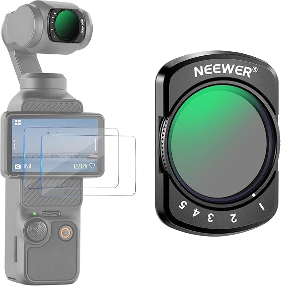 NEEWER Variable ND Filter Compatible with DJI Osmo Pocket 3 4 Xtra Muse