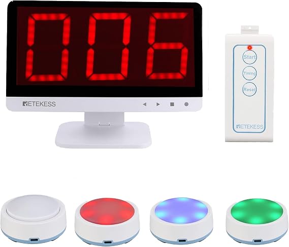 Retekess TM101 Wireless Buzzer System,Family Feud Buzzer(1-4)