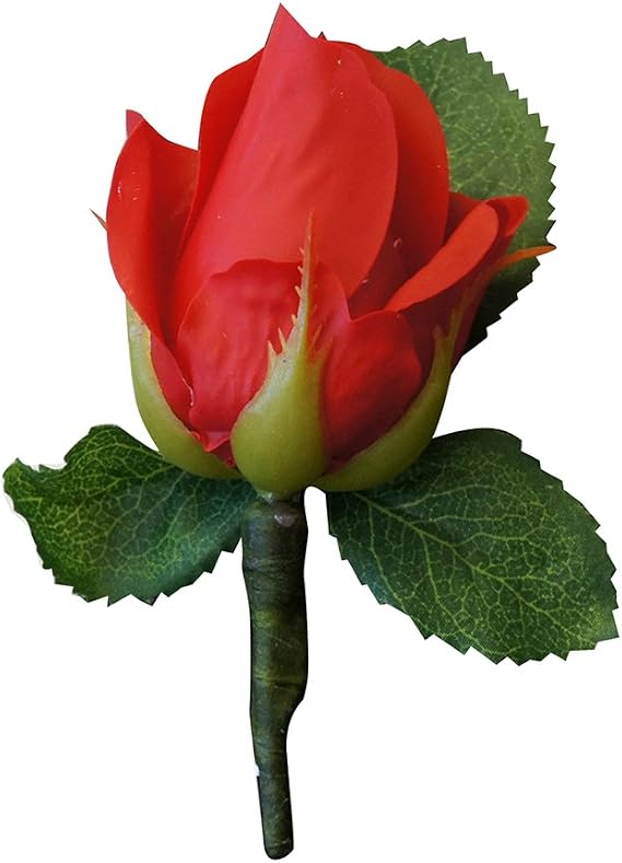 Angel Isabella Build Your Wedding Package-Artificial Real Touch Rose Boutonniere Red White Black Wedding Theme (Boutonniere(A))