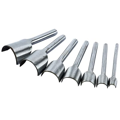 YaeTek Leather Craft Tools DIY Half-Round Cutter Punch Strap Belt Wallet Bag End Cutting Tool Arc-Shaped 7 Sizes 10-40mm