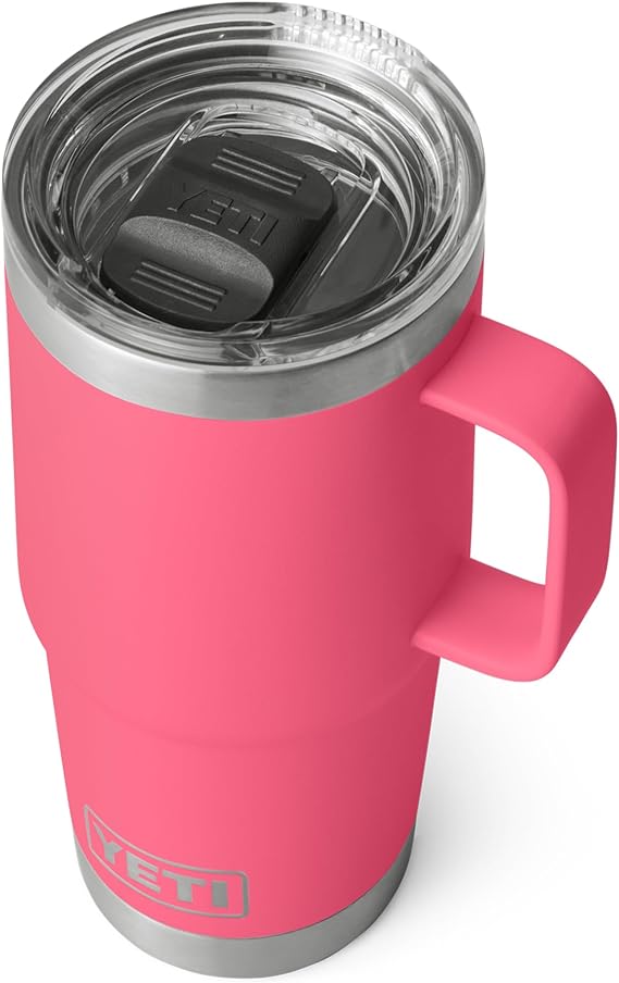 YETI Rambler 20 oz (591 ml) Travel Mug, Tropical Pink