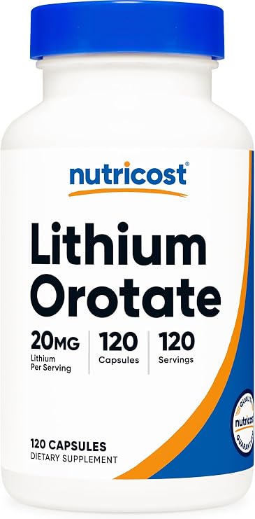 Nutricost Lithium Orotate 20mg, 120 Capsules, Vegan, Gluten-Free, GMO-Free