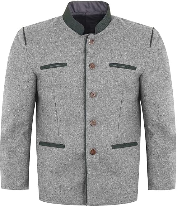 Men's Bavarian Trachten Jacket Authentic German Style for Oktoberfest and Lederhosen Wear