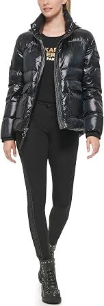 KARL LAGERFELD Women's Iridescent Patch Pocket Puffer Jacket