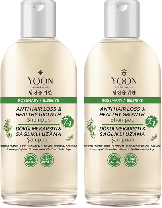 YOON Biberiye Şampuanı 2’li Set – Tuzsuz, Sülfatsız, Vegan, Saç Dökülmesine Karşı & Hızlı Uzama | 800ml (2x400ml)