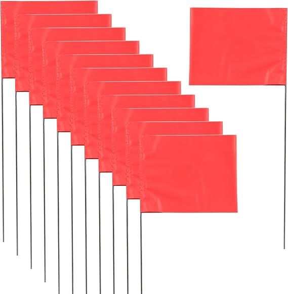 Marking Flags - 15 x 4 x 5 Inch Landscape Flags, Sprinkler & Irrigation Markers (Red, 30Pack)