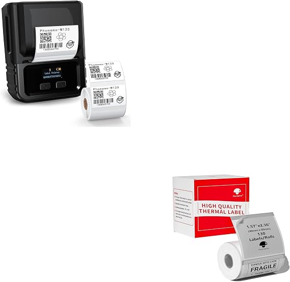 Phomemo M120 Label Maker,with 1.57"x2.35"(40x60mm) 180 Labels/Roll