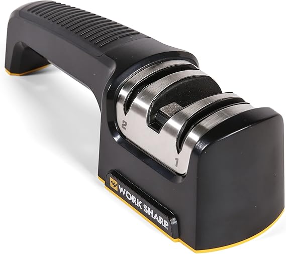 Work Sharp Pull Through Kitchen Sharpener - Sharpens Chef's Knives Quickly, Easily and Extremely Effectively, Black
