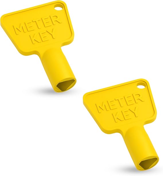Trimming Shop 2pcs Triangle Utility Gas Meter Box Keys UK, Yellow