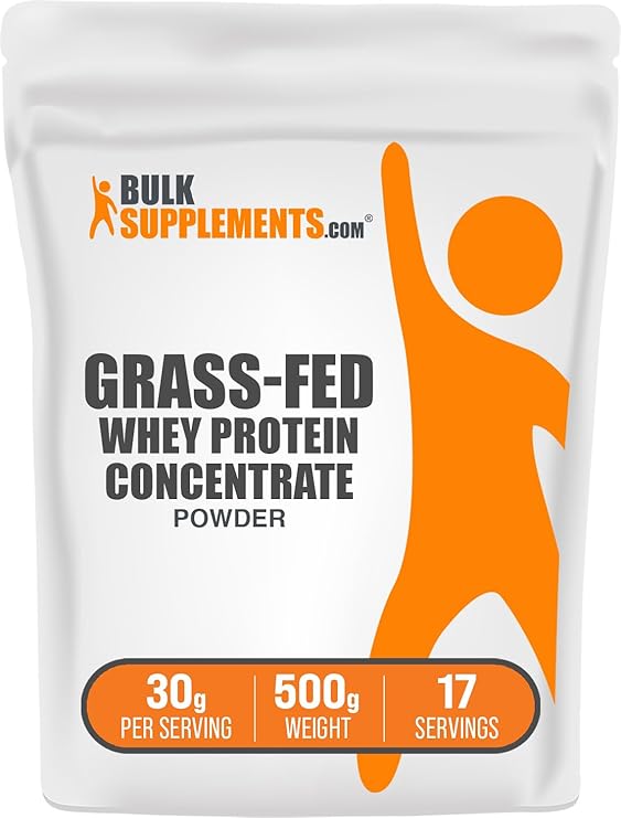 Grass Fed Whey Protein Powder - Whey Protein Concentrate Powder - Unflavored & Gluten Free, 30g per Serving, 500g 1.1 lbs Pack of 1