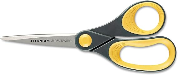 Westcott 14849 Non-Stick Titanium Bonded Scissors, 8-Inch Straight
