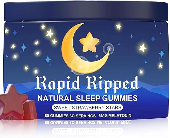 Natural Sleep Aid Gummies - Effective Melatonin 6 mg Fall Asleep Quickly and Gently in 30 Minutes - Sleep+ Gummies for Adults a Restful Night's Sleep - 60 Count (1pc)