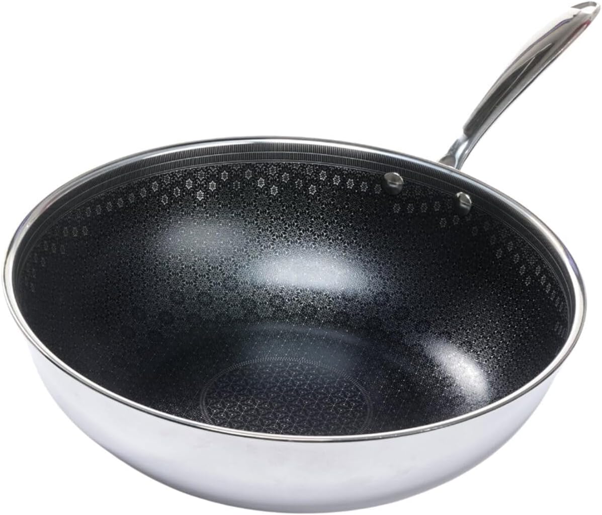 Black Cube CeramicQR Cookware - Made in France Quick Release Chef's Pan/Wok - 9.5-Inch - Stainless Steel Induction Hybrid Cookware