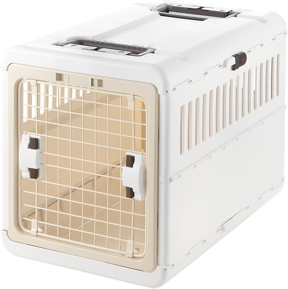 Richell USA - Foldable Pet Carrier Medium (80051) (White and Beige)