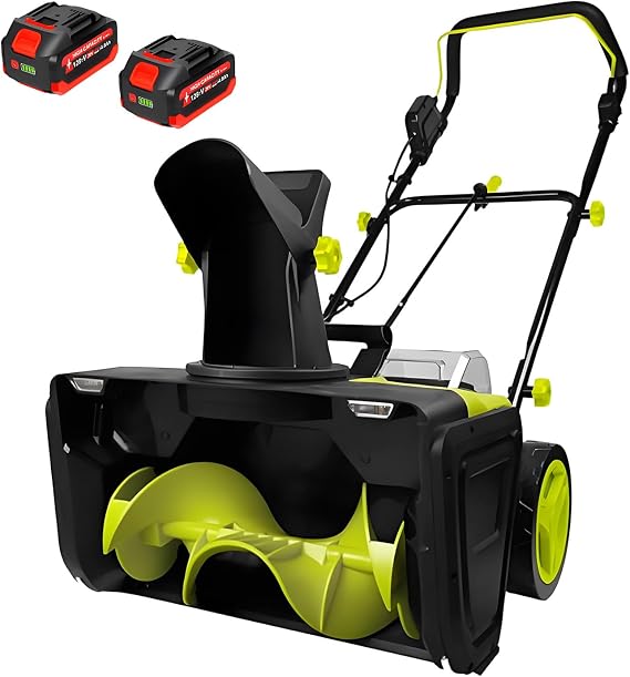 BANGBANGJI 3500 W Electric Snow Blower Cordless, 40V Lithium Battery Snow Blower, 20" Clearing Path, 25ft Throwing Distance, Adjustable Chute for Patio and Walkway