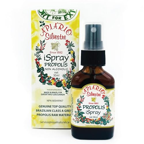 Apiario Silvestre Brazilian Green Bee Propolis Spray Glycolic Extract 30ml 1 Bottle -Non Alcoholic, Wax Free, Sugar Free