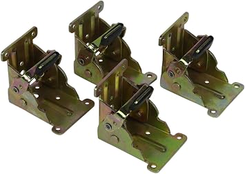 Folding Locking Table Leg Hinge, Positive Self-Locking Hinge, Fold Away Tables, Extensions, and Folding Desks, 4 Hinge Set, Hardware Included, by Tech Team