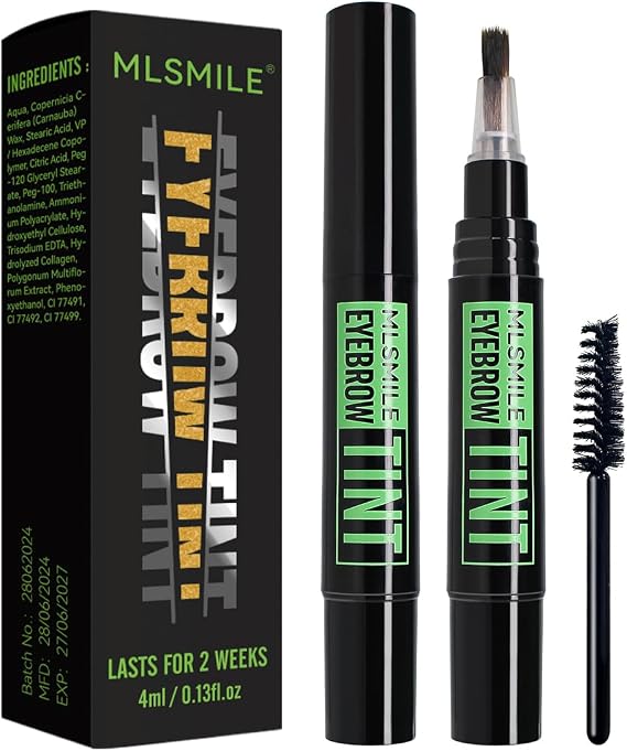 Temporary Eyebrow Tint Set, Brown Eyebrow Gel, Natural Color Eye-Brow Gel Waterproof Longlasting, Last Up to 7 Days