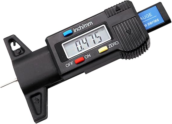Digital Tire Tread Depth Meter, 0-25.4mm / 1Inch Tyre Guage-black