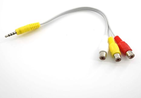 AV Adapter, Video AV Component Adapter Cable Replacement for TCL TV, 3 RCA to AV Input Adapter - 23CM/9in White